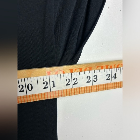 Samantha Eng Midi Dress M Black Stretchy Modal cotton Asymmetrically 
Lagenlook - Picture 5 of 8